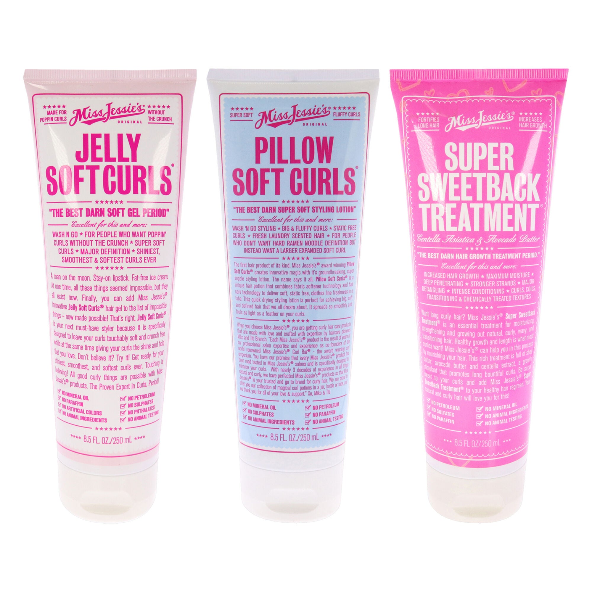 Jelly Soft Curl With Pillow Soft Curls and Super Sweetback Treatment Kit by Miss Jessies for Unisex - 3 Pc Kit, See Description, hi-res image number 0