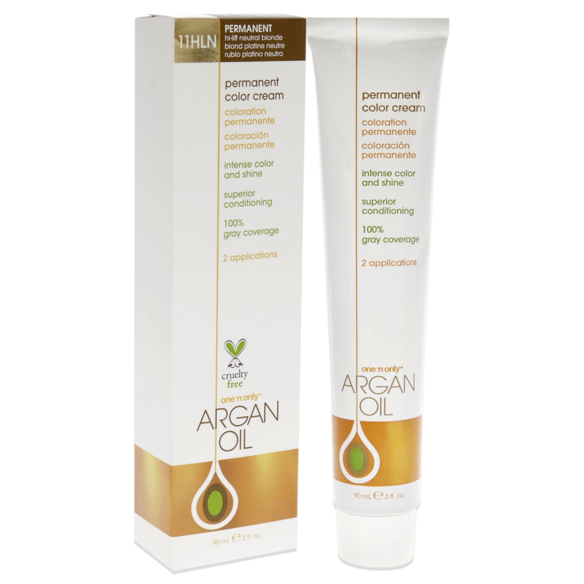 Argan Oil Permanent Color Cream - 11HLN Hi-Lift Neutral Blonde by One n Only for Unisex - 3 oz Hair Color, See Description, alternate image number 2