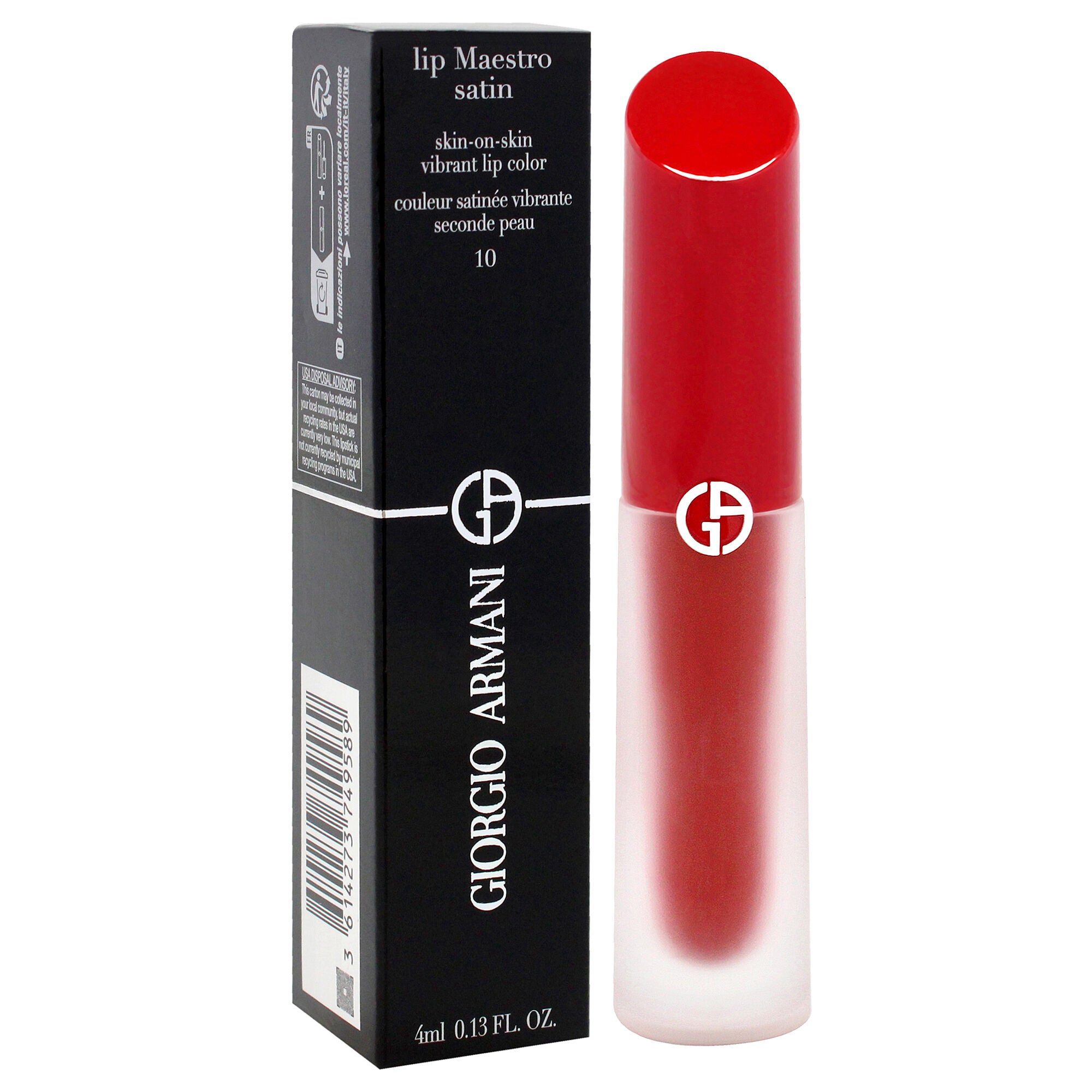 Lip Maestro Satin Long-Lasting Lipstick - 10 In Love by Giorgio Armani for Women - 0.13 oz Lipstick, See Description, alternate image number 2