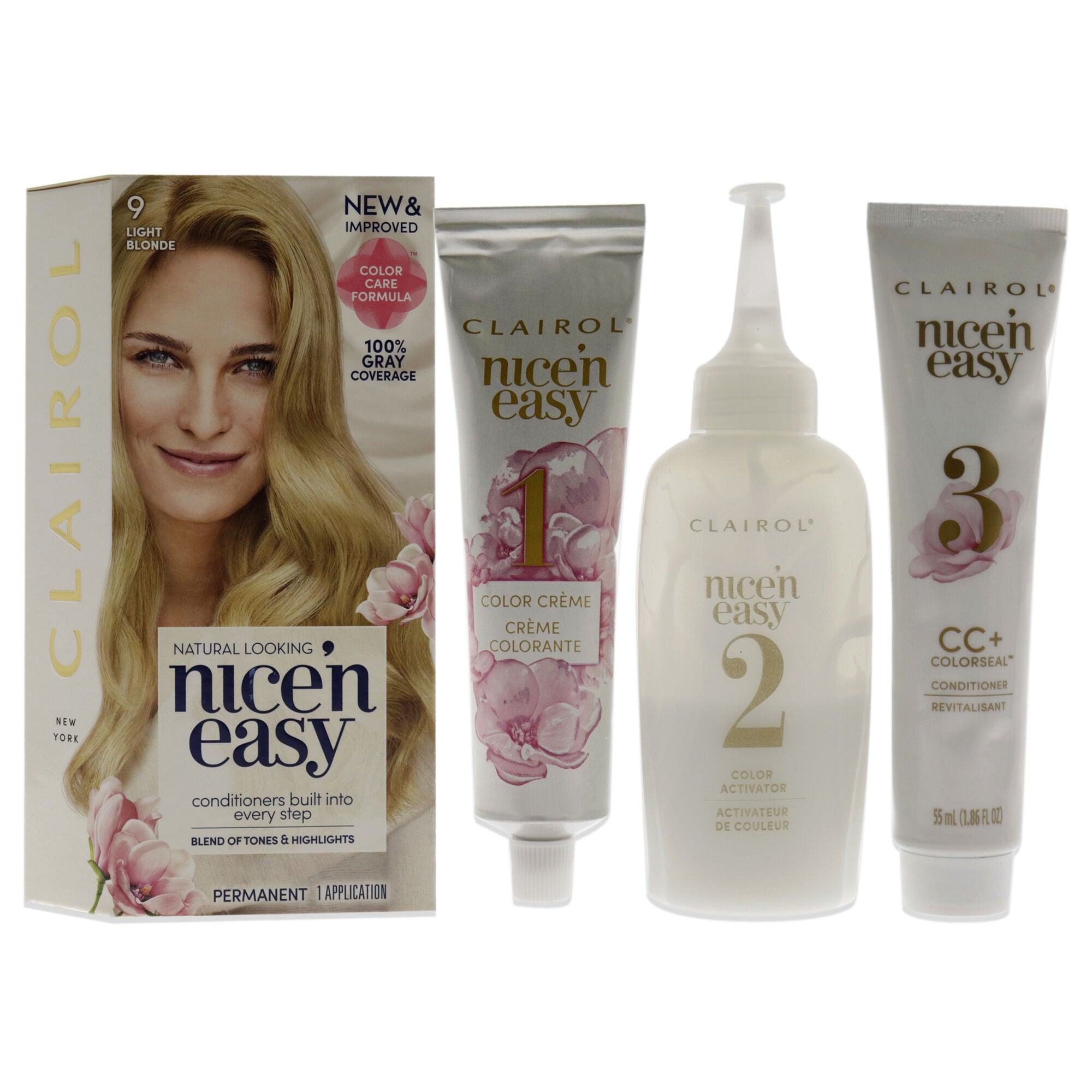 Nice n Easy Permanent Color - 9 Light Blonde by Clairol for Unisex - 1 Application Hair Color, See Description, hi-res image number 0