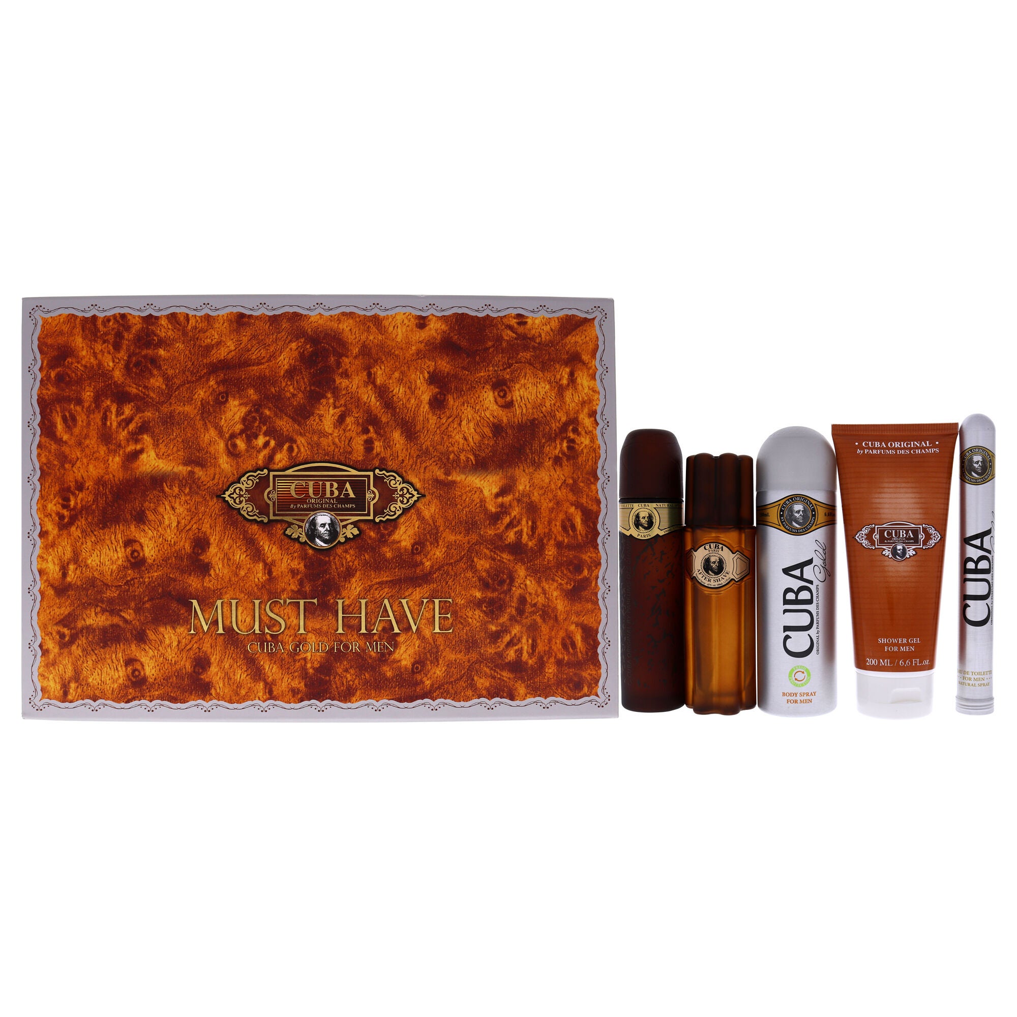 Cuba Gold Must Have by Cuba for Men - 5 Pc Gift Set 3.3oz EDT Spray, 1.17oz EDT Spray, 3.3oz After Shave, 6.7oz Body Spray, 6.7oz Shower Gel, , alternate image number 5