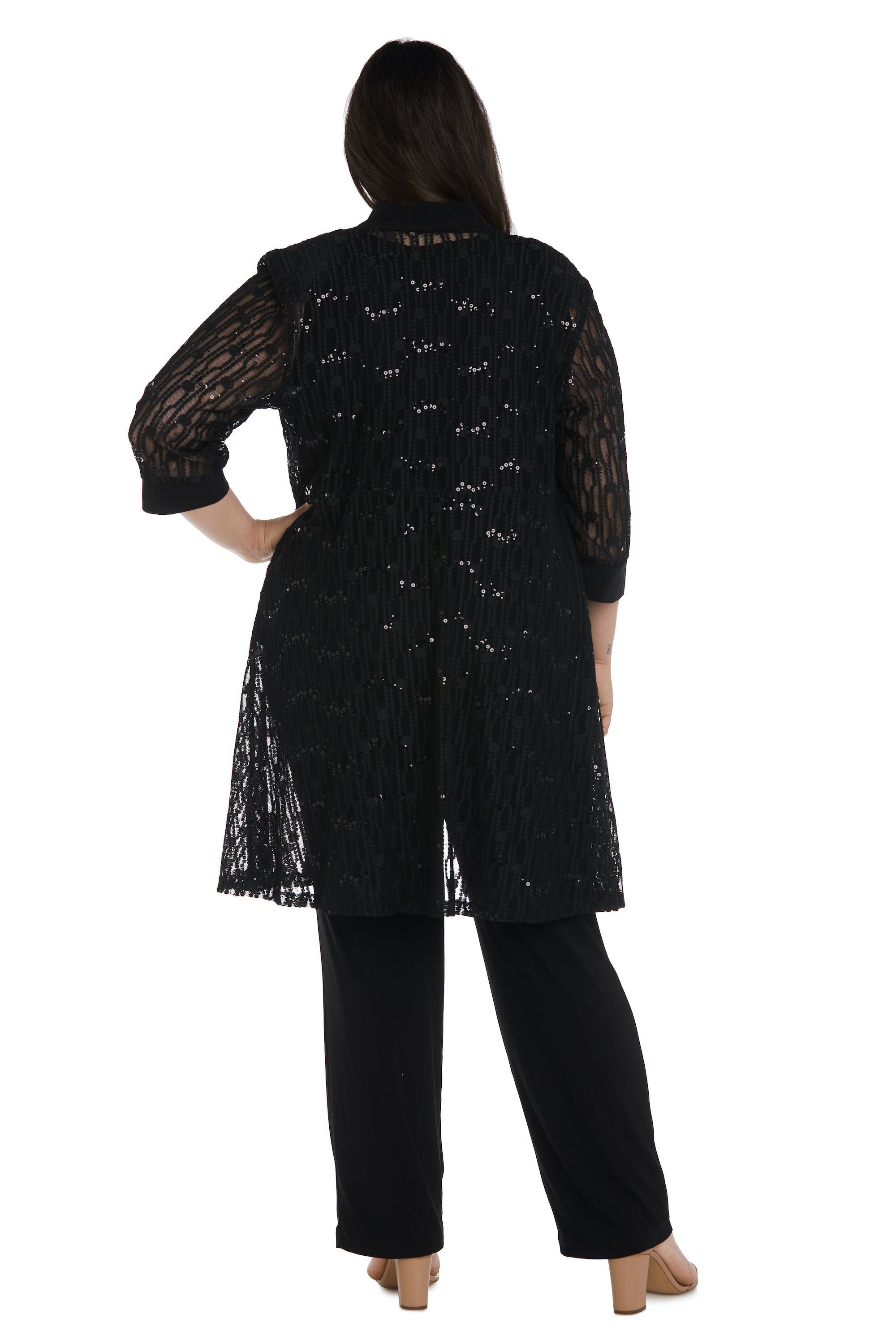 Three-Piece Duster and Pantsuit Set - Plus, , alternate image number 1