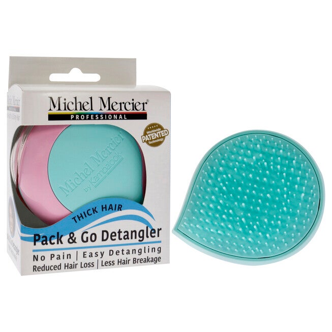 Pack and Go Detangler Thick Hair - Turquoise-Pink by Michel Mercier for Unisex - 1 Pc Hair Brush, See Description, alternate image number null