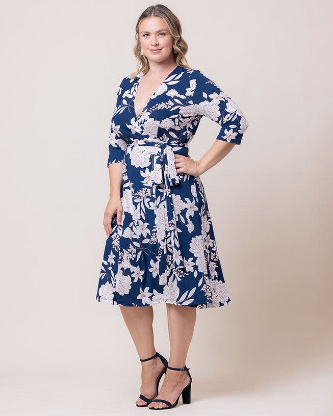 Signature Print Wrap Dress, Lily Peony Print, alternate image number null