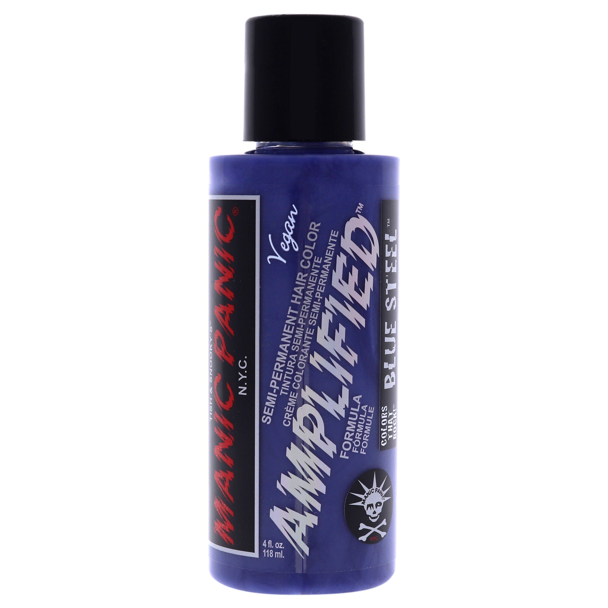 Amplified Hair Color - Blue Steel by Manic Panic for Unisex - 4 oz Hair Color, See Description, hi-res image number 0