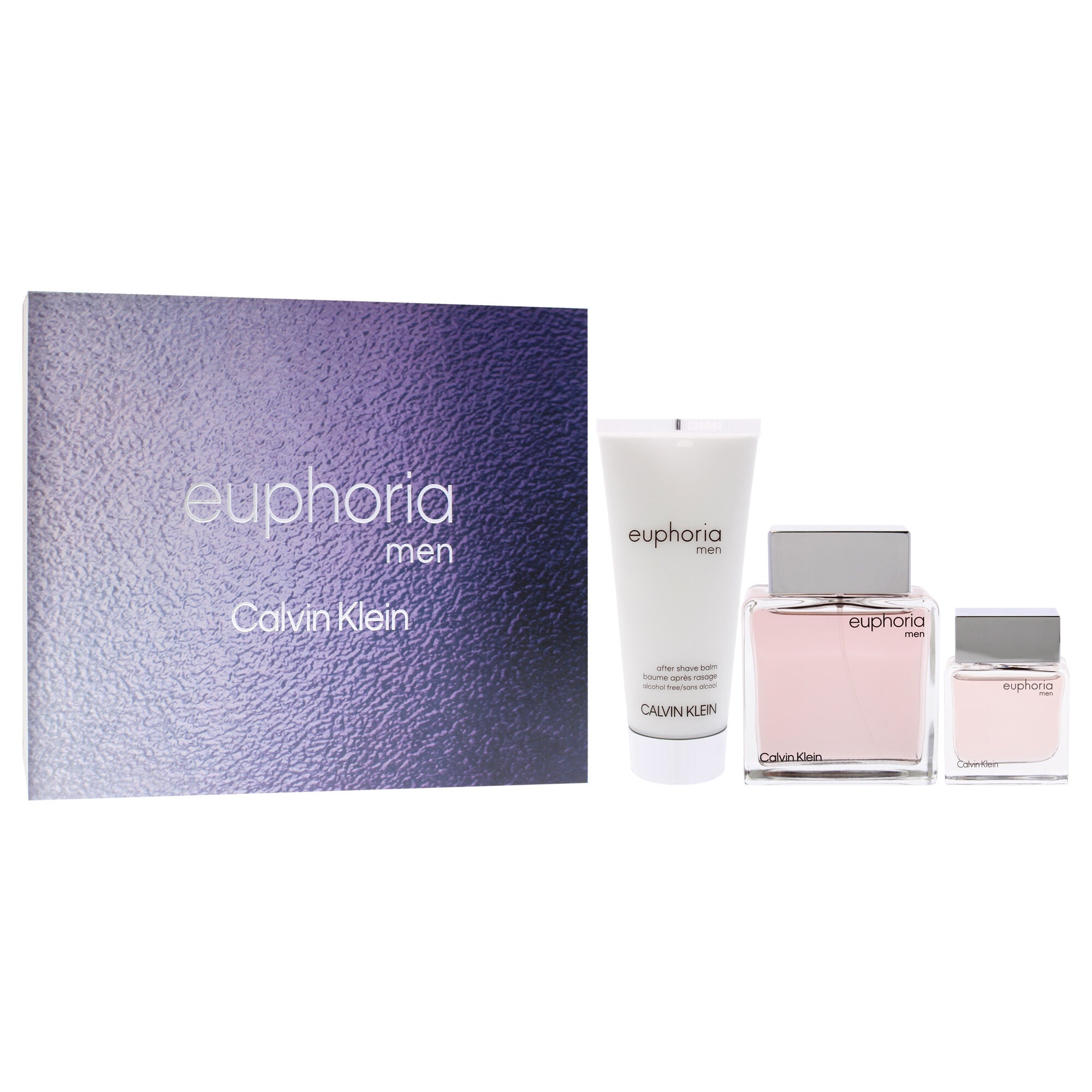 Euphoria by Calvin Klein for Men - 3 Pc Gift Set 3.3oz EDT Spray, 0.5oz EDT Splash, 3.3oz After Shave Balm, See Description, alternate image number 1
