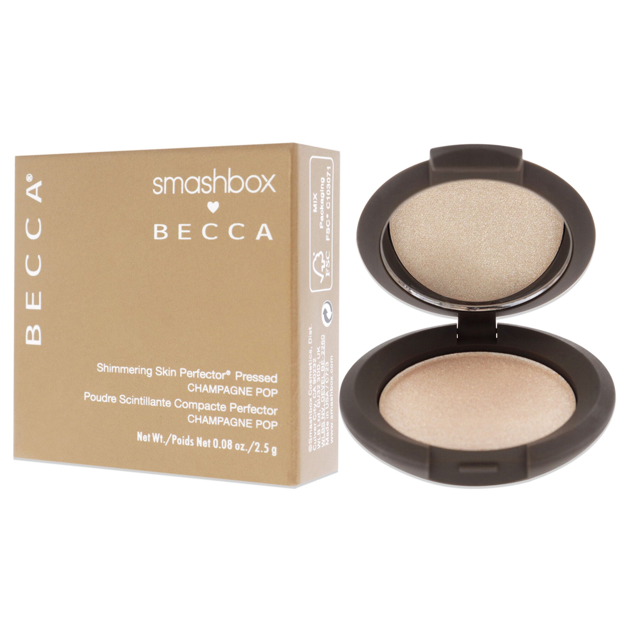 Becca Shimmering Skin Perfector Pressed Highlighter - Champagne Pop by SmashBox for Women - 0.08 oz Highlighter, , alternate image number 7
