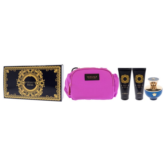 Dylan Blue by Versace for Women - 4 Pc Gift Set - 3.4oz EDP Spray, 3.4oz Sublime Body Lotion, 3.4oz Sublime Bath and Shower Gel, Makeup Case, , alternate image number null
