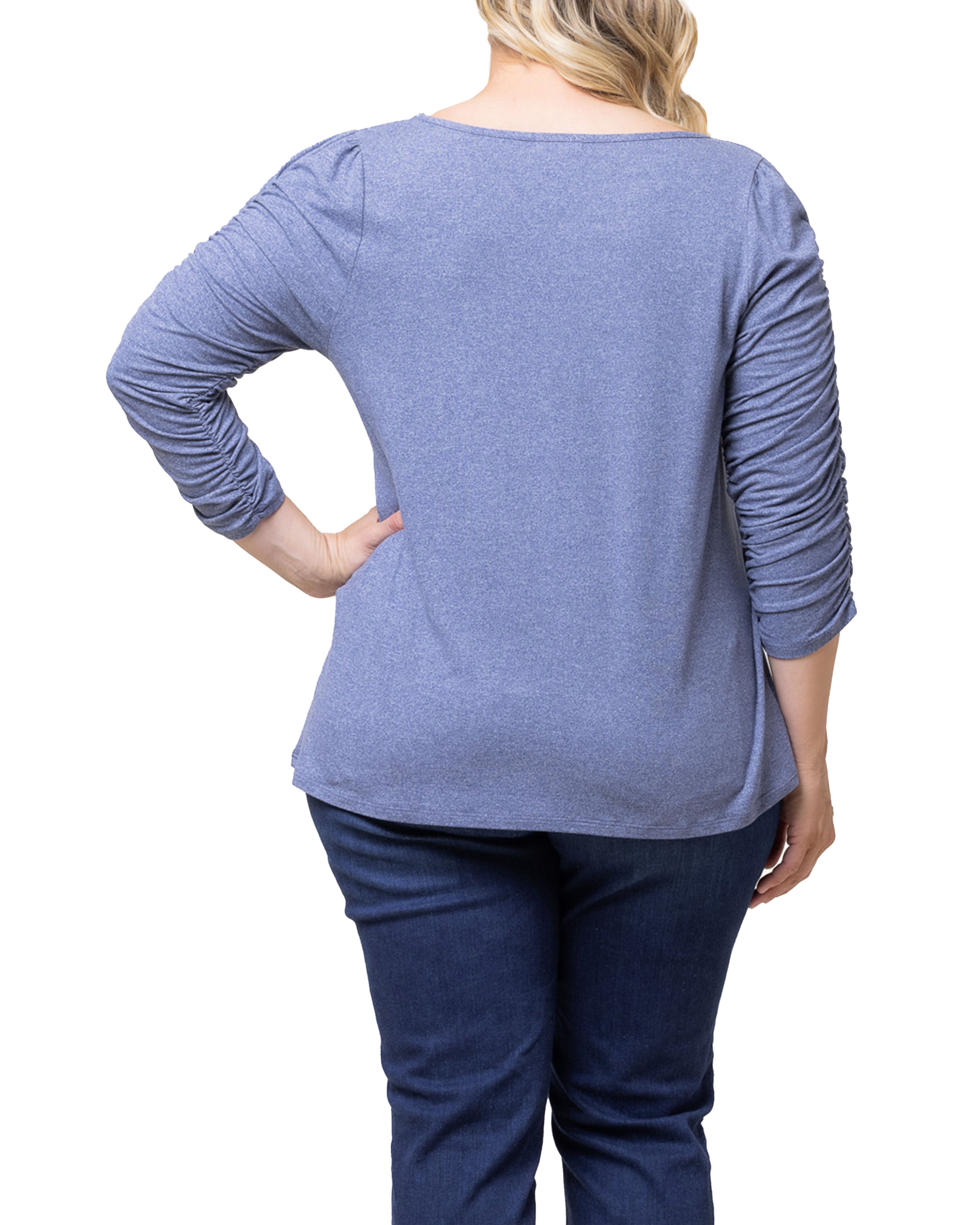 Reverie Ruched Top, HEATHER INDIGO / Dusty Blue, alternate image number 1