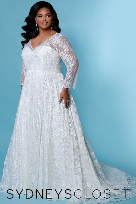Lily Wedding Dress Long Sleeve Lace Gown Ivory Size 30, Ivory, hi-res image number null