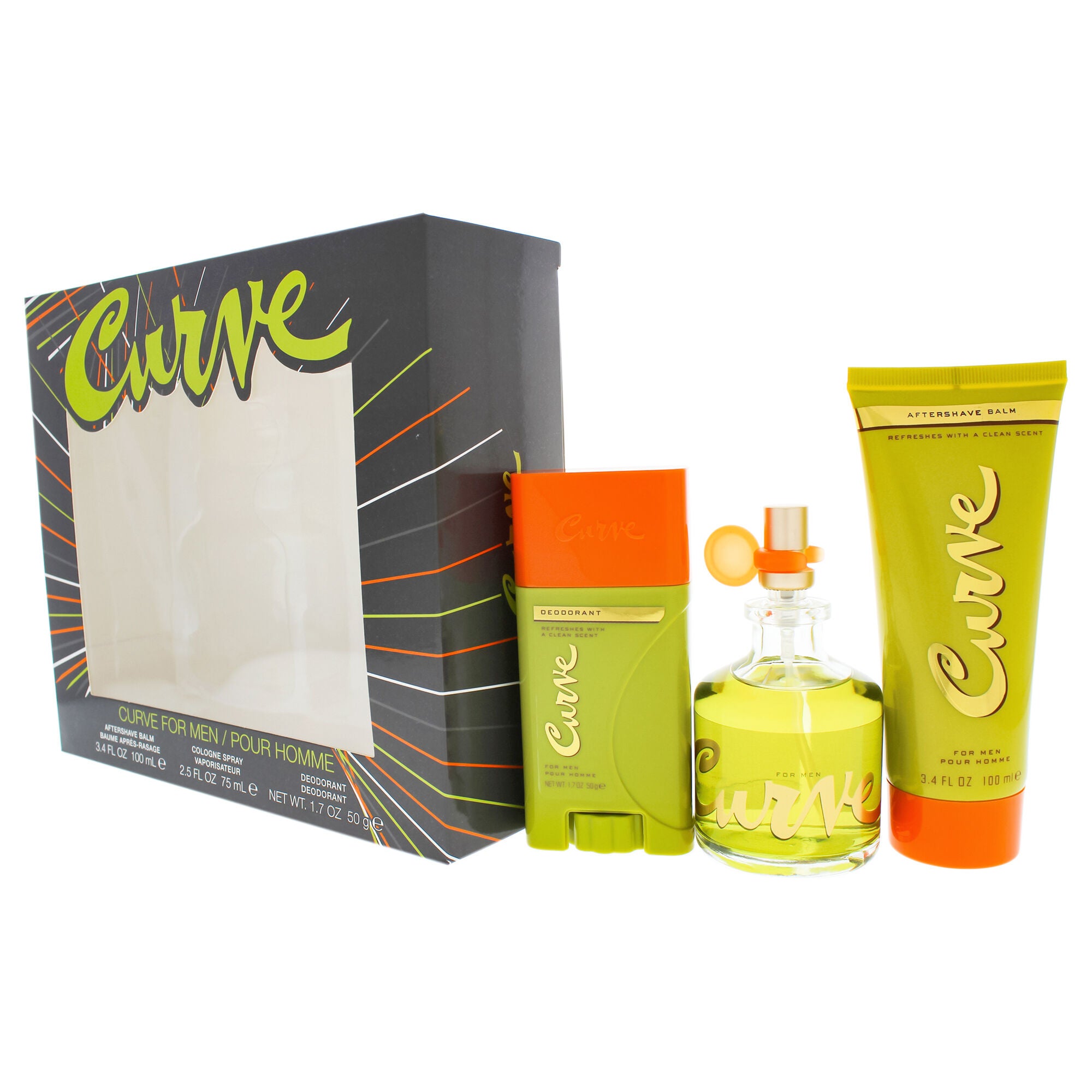 Curve by Liz Claiborne for Men - 3 Pc Gift Set 2.45oz Cologne Spray, 3.4oz After Shave Balm, 1.7oz Deodorant, See Description, alternate image number 2