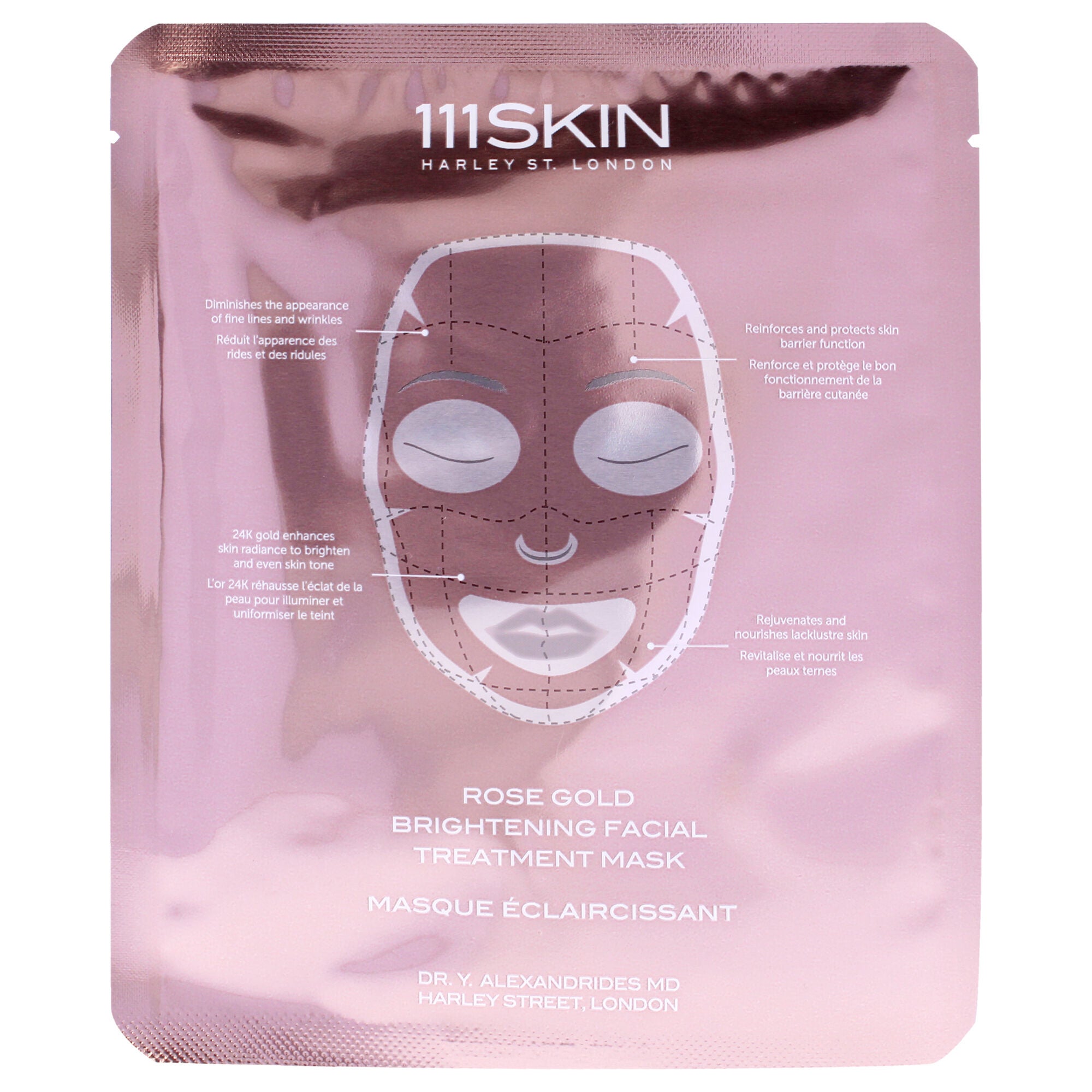 Rose Gold Brightening Facial Treatment Mask by 111Skin for Unisex - 5 Pc Mask, See Description, alternate image number 4