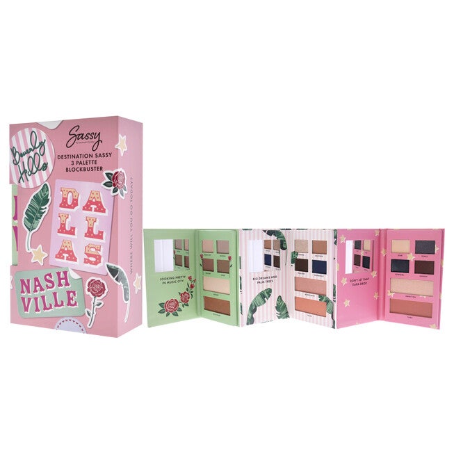 Destination Sassy 3 Palette Blockbuster Kit by Savannah Chrisley for Women - 3 Pc Palette - Nashville, Palette - Beverly Hills, Palette - Dallas, NA, alternate image number null