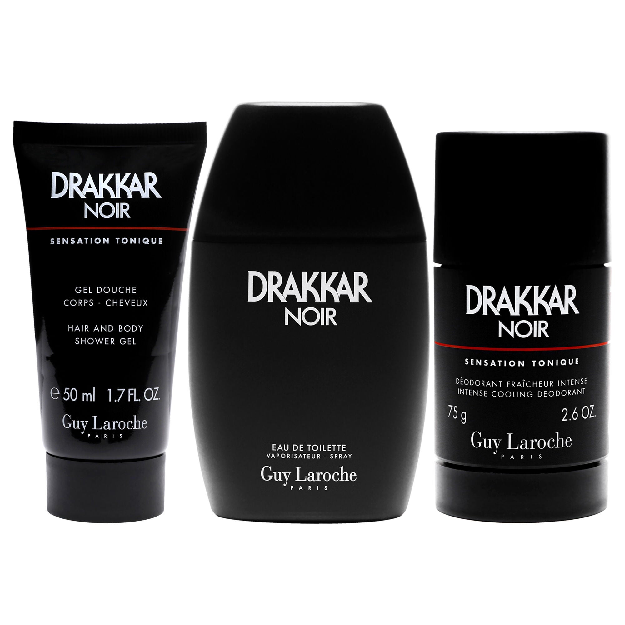Drakkar Noir by Guy Laroche for Men - 3 Pc Gift Set 2021 - 3.4oz EDT Spray, 2.6oz Deodorant Stick, 1.7oz Shower Gel, See Description, alternate image number 4