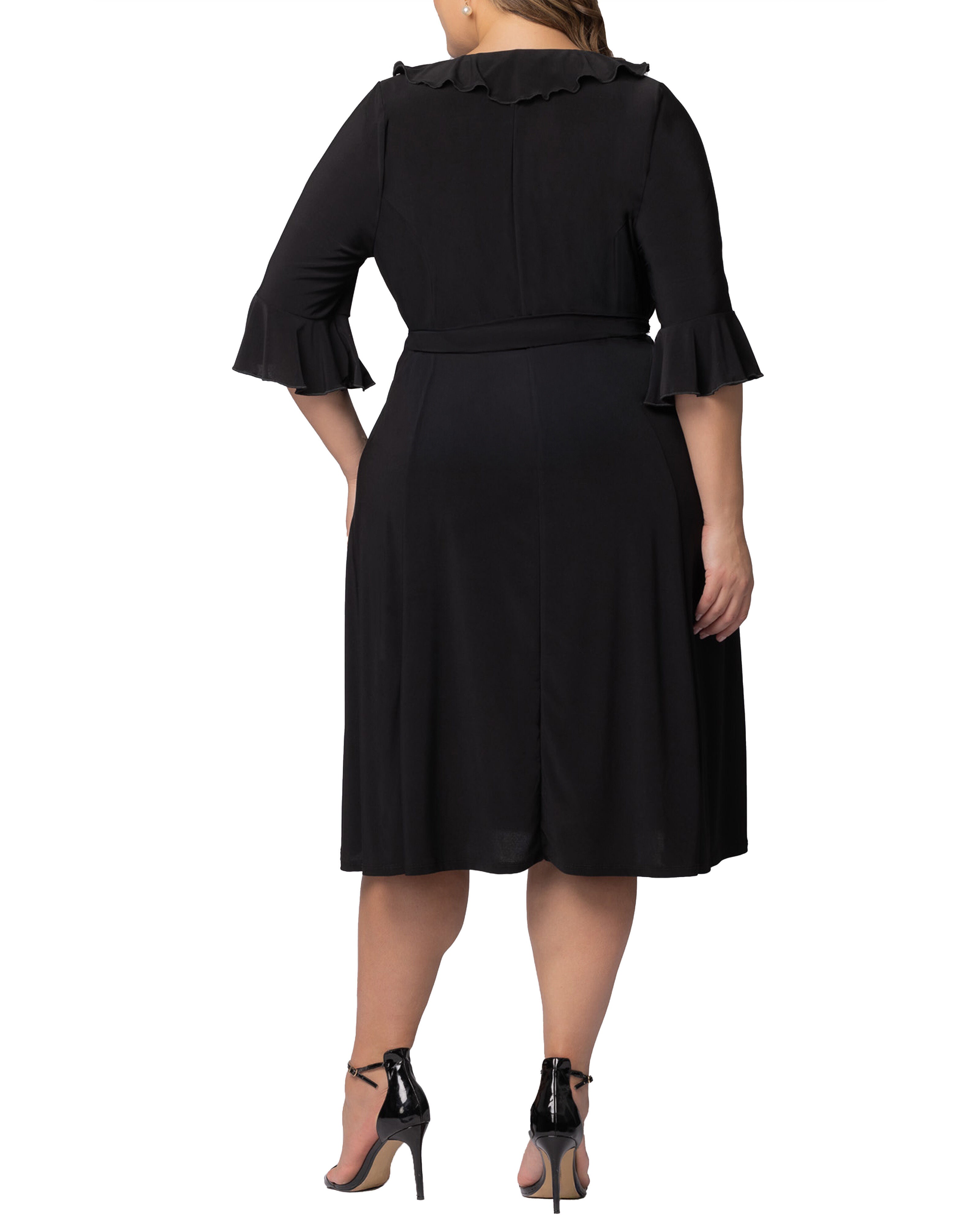 Barcelona Wrap Dress, BLACK NOIR / Black, alternate image number 1