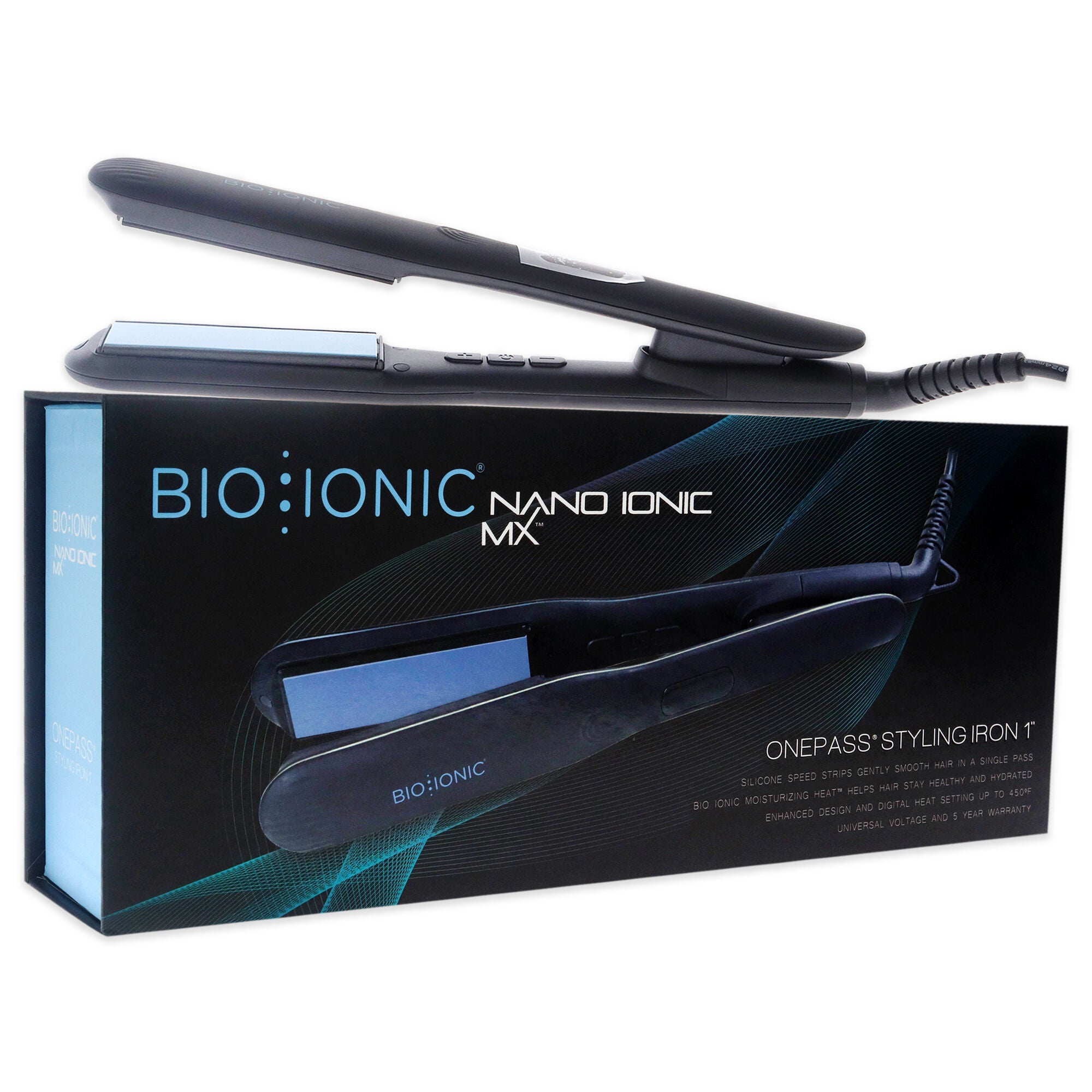 Onepass Nanoionic MX Styling Iron - Black ST-OP-1.0-LM by Bio Ionic for Women - 1 Inch Flat Iron, See Description, alternate image number 2