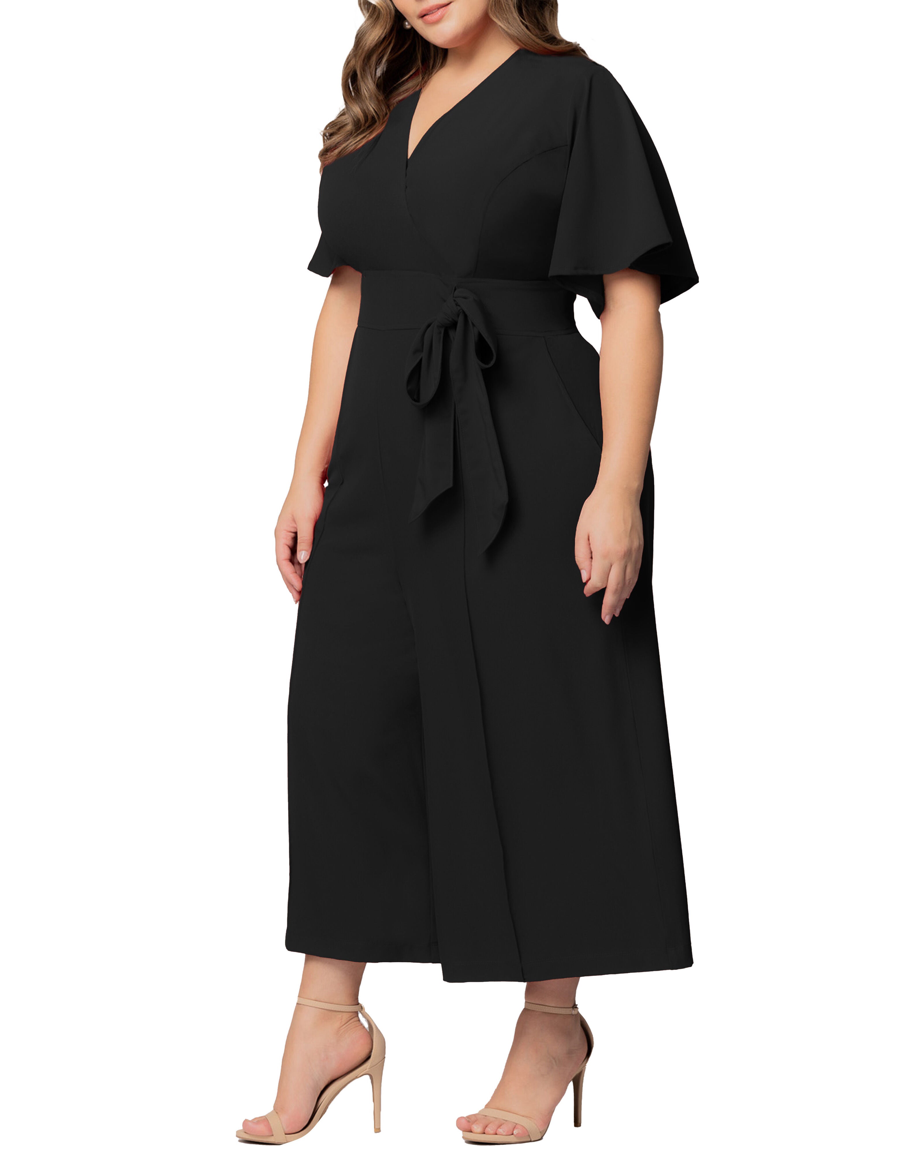 Evelyn Cropped Jumpsuit, BLACK NOIR / Black, alternate image number 3