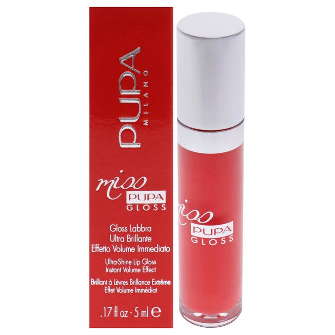 Miss Pupa Gloss Ultra-Shine Lip Gloss - 203 Coral Emotion by Pupa Milano for Women - 0.17 oz Lip Gloss, NA, hi-res image number null