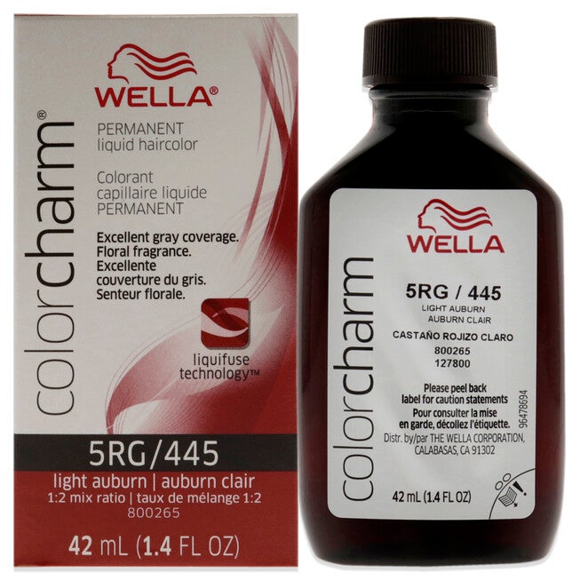 Color Charm Permanent Liquid Hair Color - 445 5RG Light Auburn by Wella for Unisex - 1.42 oz Hair Color, NA, hi-res image number null