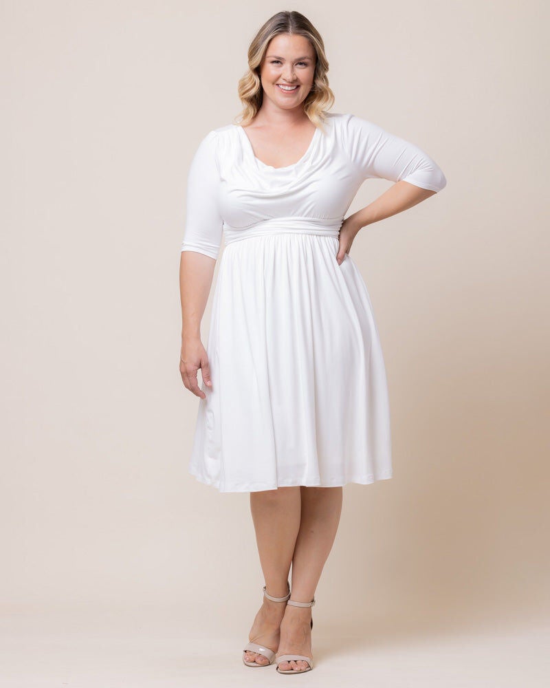 Draped in Class Dress, Ivory, hi-res image number 0