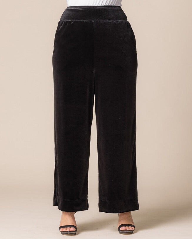 Velvet Luxe Wide Leg Pants, Onyx, alternate image number null