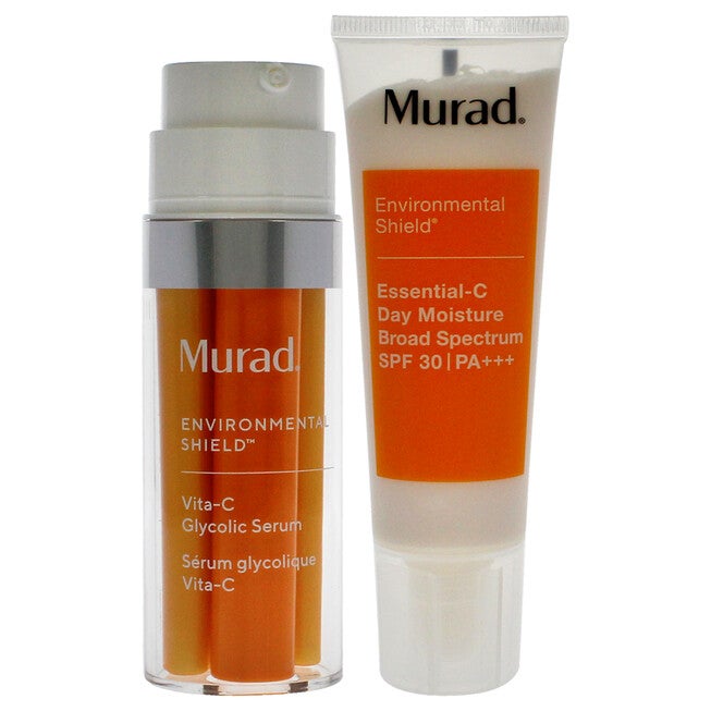 Under The Microscope The Power Brighteners Kit by Murad for Women - 2 Pc 1oz Vitamin C Glycolic Serum, 1.7oz Essential C Day Moisture SPF 30, , alternate image number null