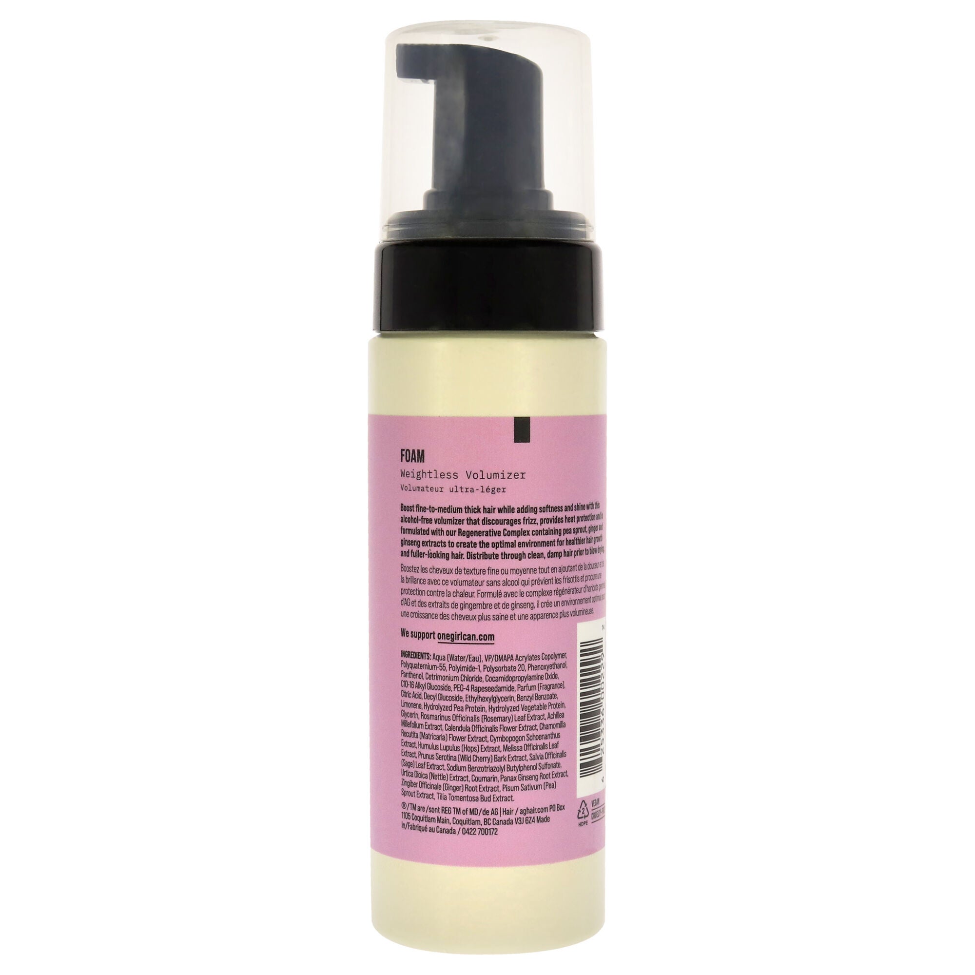 Foam Weightless Volumizer by AG Hair Cosmetics for Unisex - 5 oz Foam, See Description, alternate image number 2