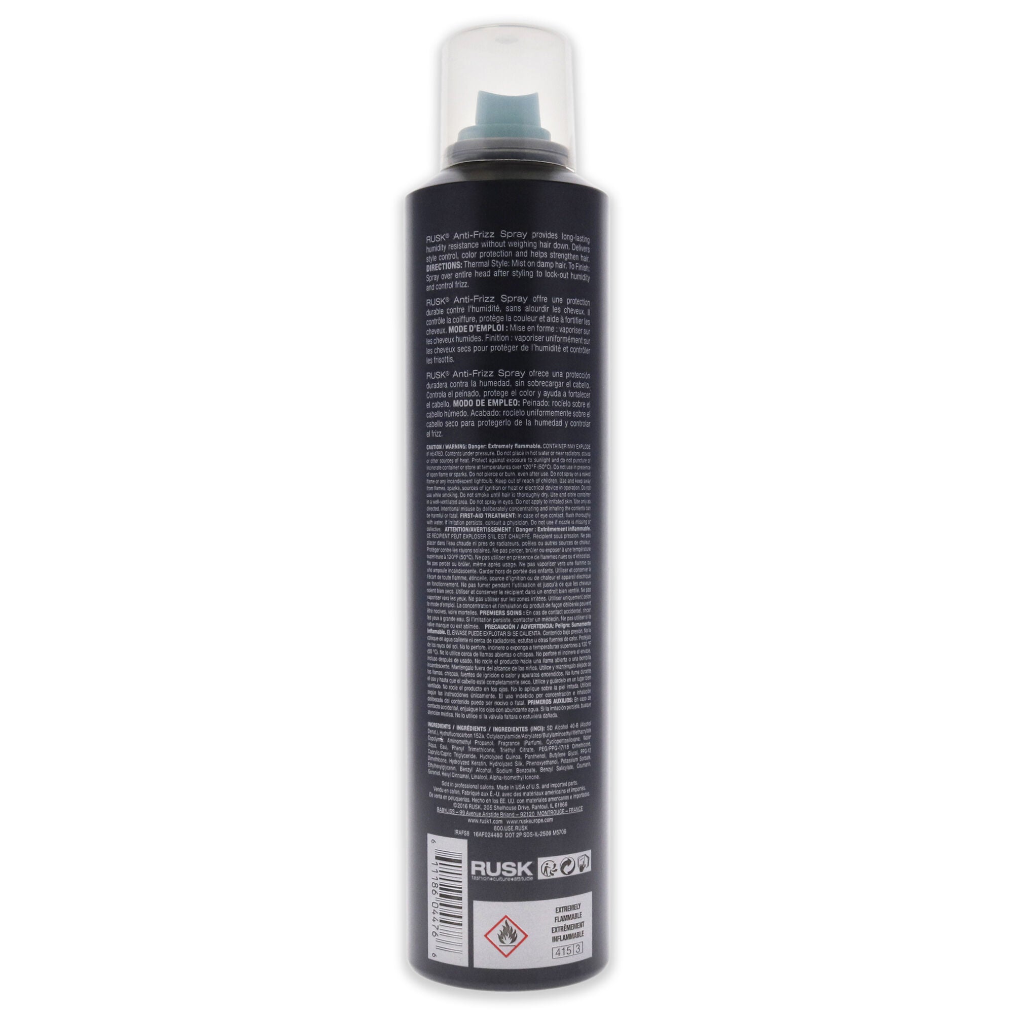 Anti-Frizz Spray by Rusk for Unisex - 8 oz Hair Spray, See Description, alternate image number 1