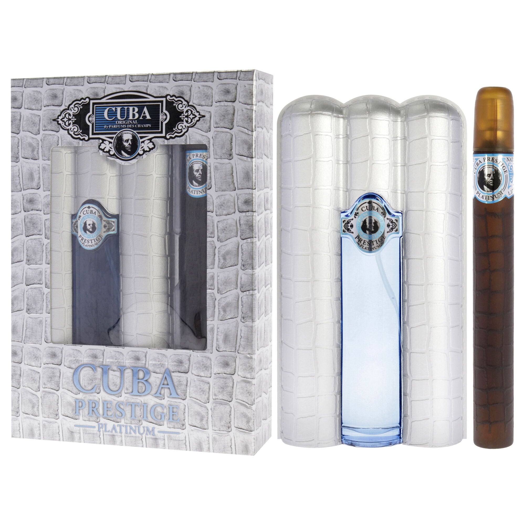 Cuba Prestige Platinum by Cuba for Men - 2 Pc Gift Set 3oz EDT Spray, 1.17oz EDT Spray, Clear, alternate image number 3