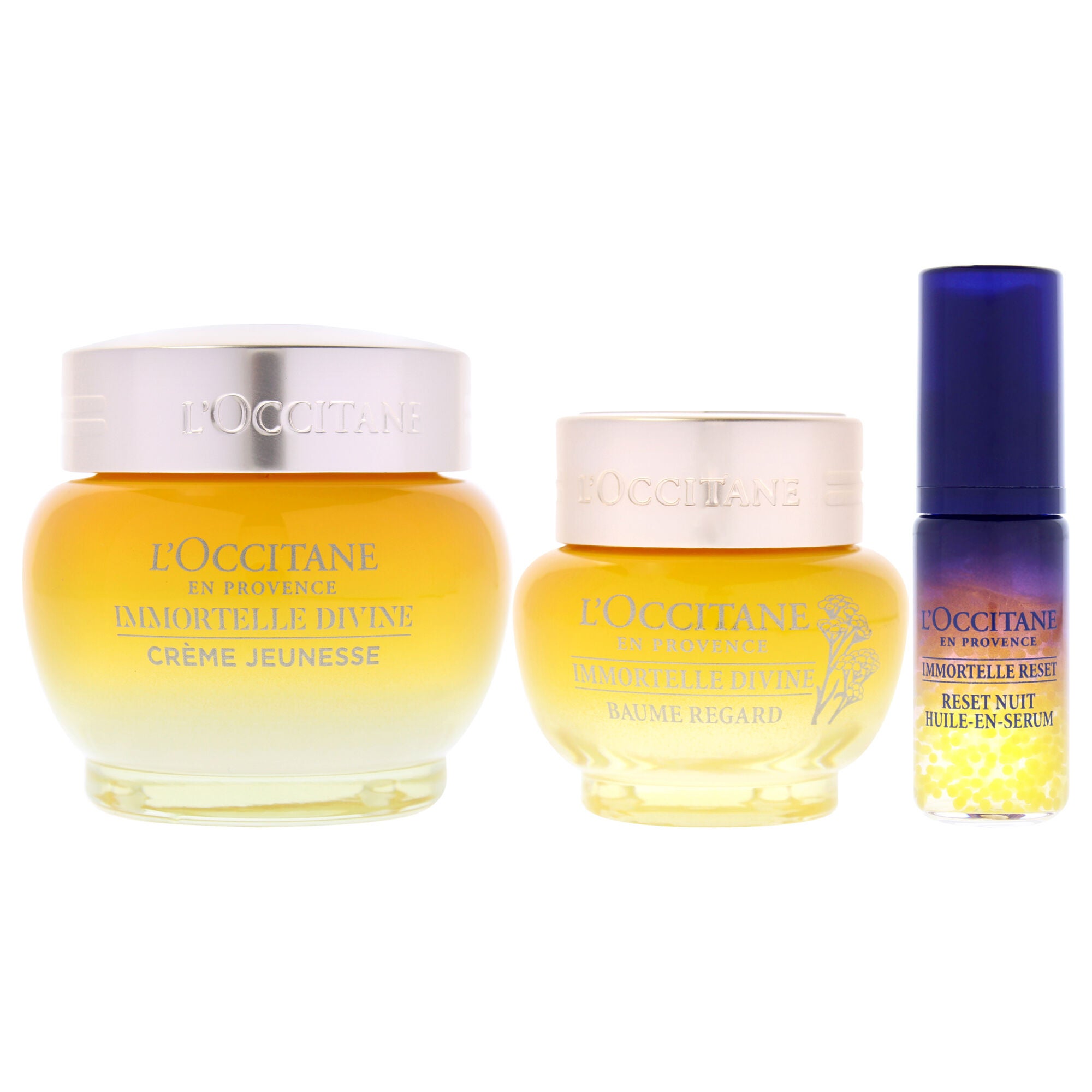 Immortelle Divine Set - Advance Youth Face Care by LOccitane for Unisex - 3 Pc 0.5oz Eye Balm, 1.7oz Cream, 0.16oz Oil-In-Serum, See Description, alternate image number 4