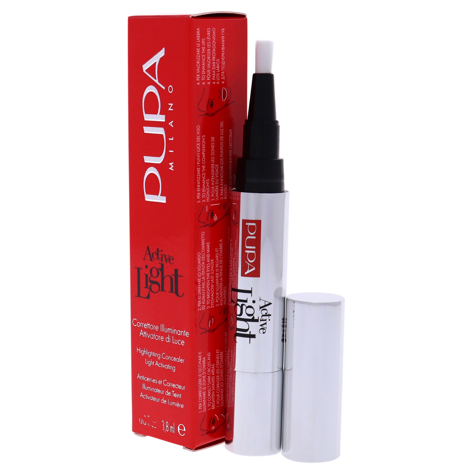 Active Light Highlighting Concealer - 002 Luminous Beige by Pupa Milano for Women - 0.33 oz Concealer, See Description, alternate image number 3