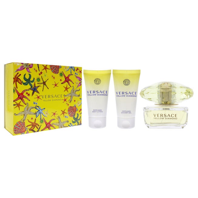 Versace Yellow Diamond by Versace for Women - 3 Pc Gift Set 1.7oz EDT Spray, 1.7oz Perfumed Shower Gel, 1.7oz Perfumed Body Lotion, , alternate image number null
