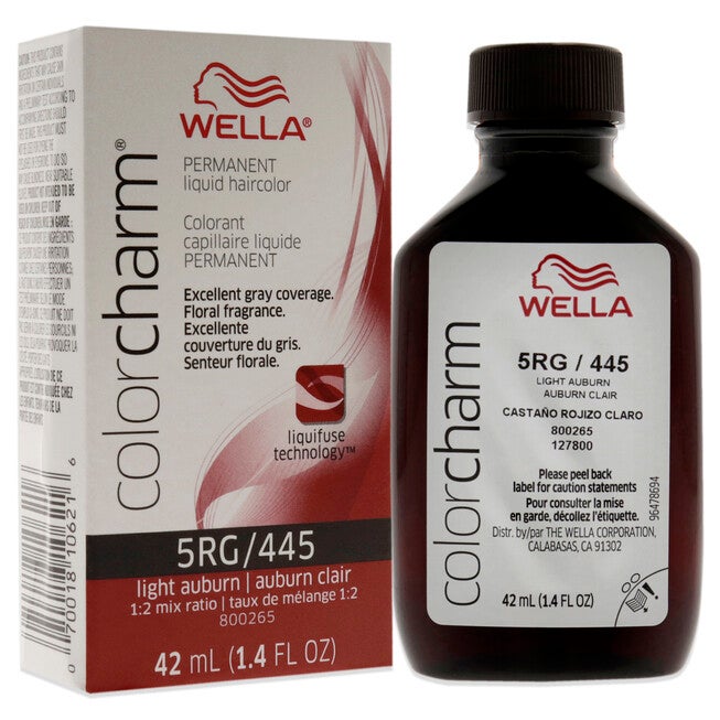 Color Charm Permanent Liquid Hair Color - 445 5RG Light Auburn by Wella for Unisex - 1.42 oz Hair Color, NA, alternate image number null