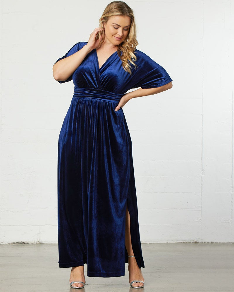 Verona Velvet Evening Gown, Nocturnal Navy, hi-res image number 0