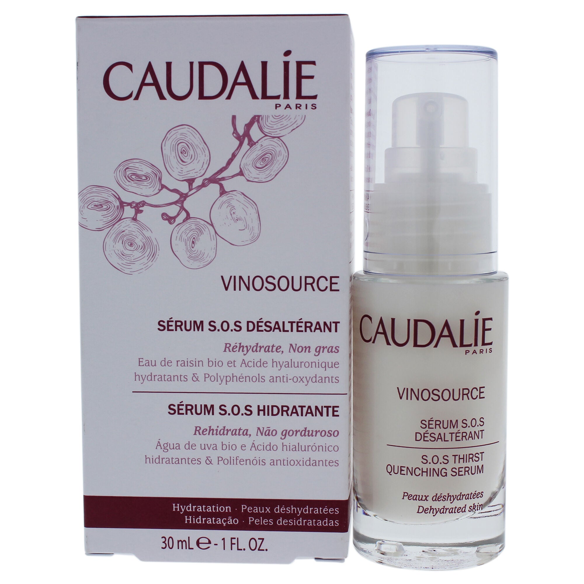 Vinosource S.O.S Hydration Serum by Caudalie for Women - 1 oz Serum, See Description, hi-res image number 0