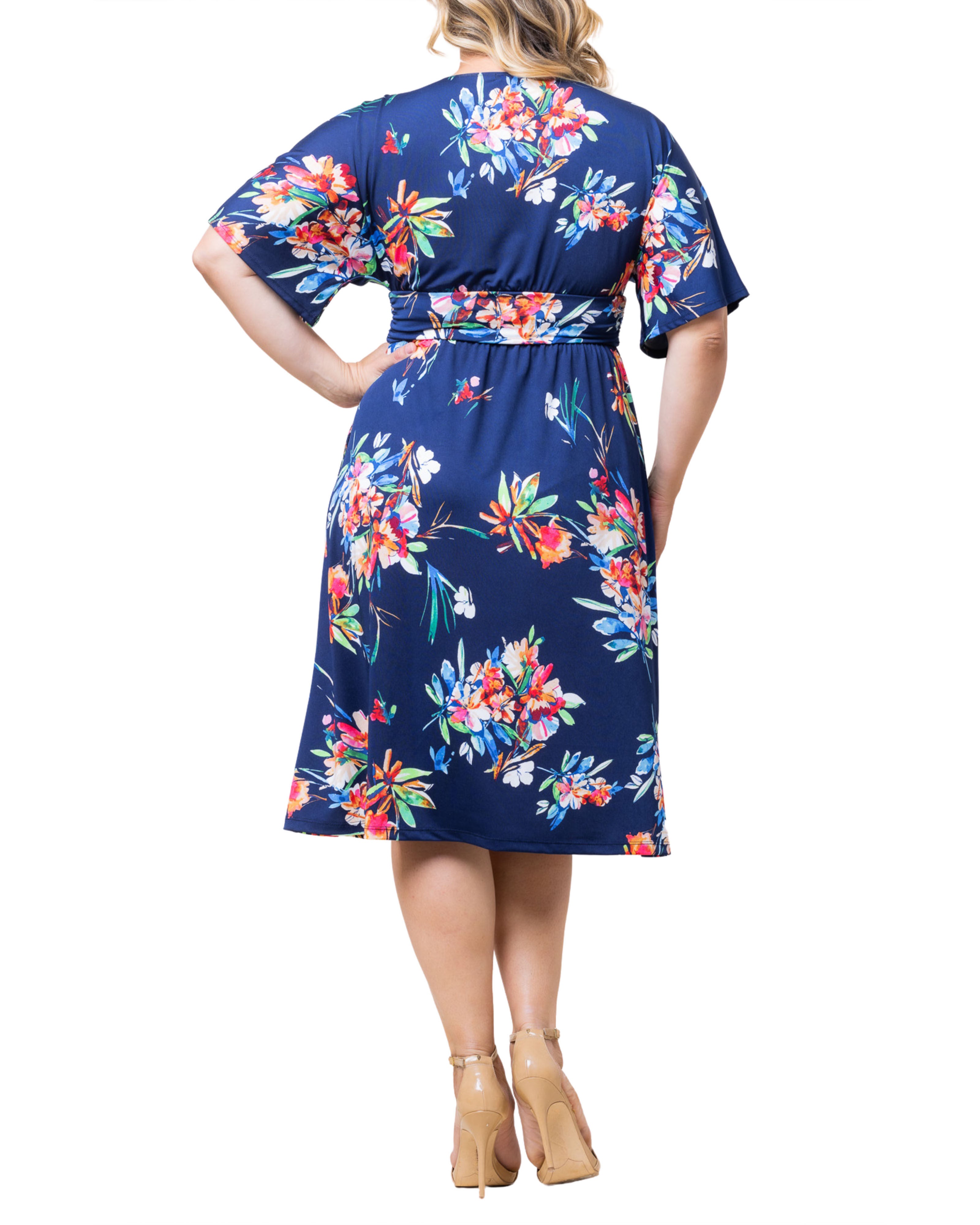 Gia Midi Dress, BELIZE BLOOMS / Royal Blue, alternate image number 1