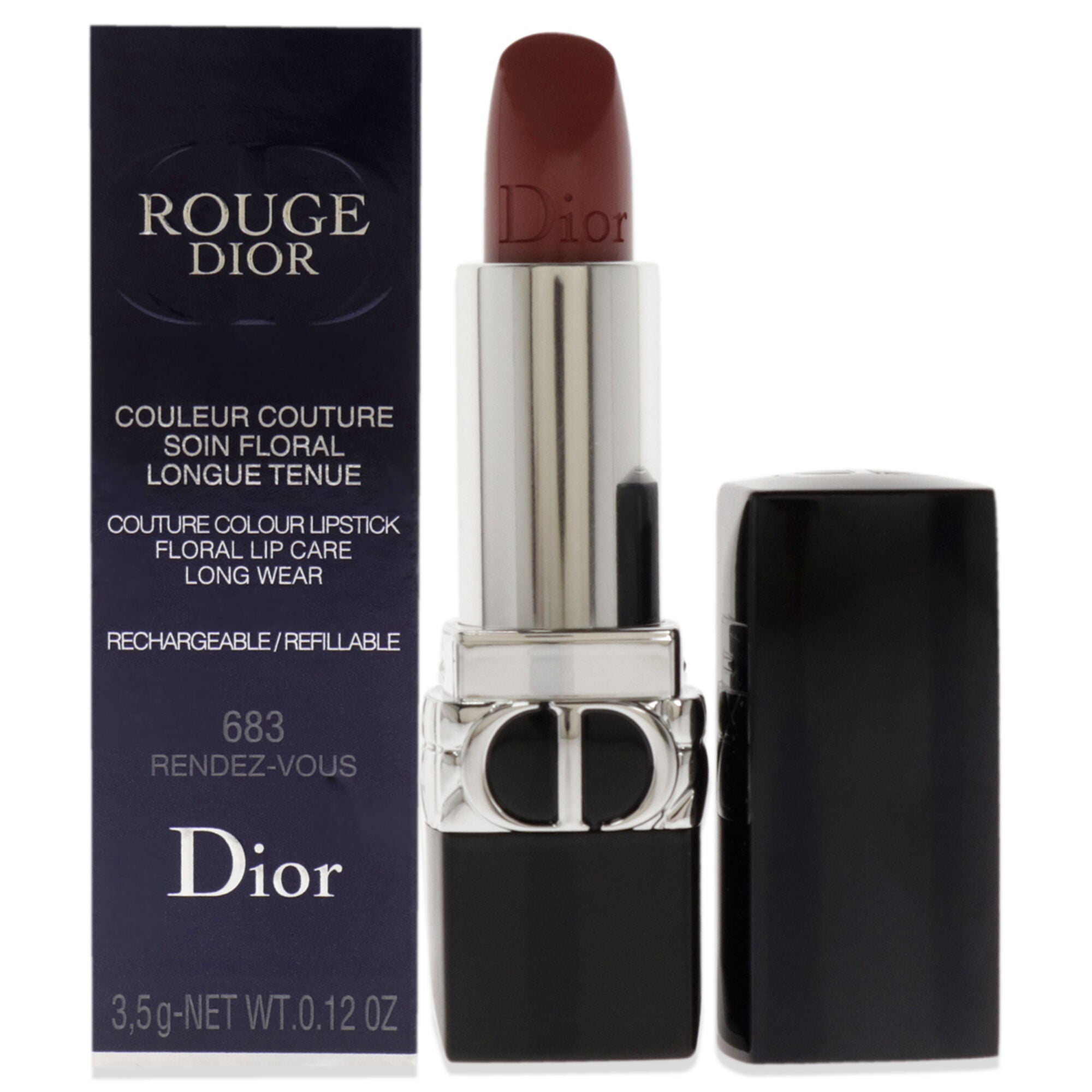 Rouge Dior Couture Lipstick Satin - 683 Rendez-Vous by Christian Dior for Women - 0.12 oz Lipstick (Refillable), See Description, hi-res image number 0