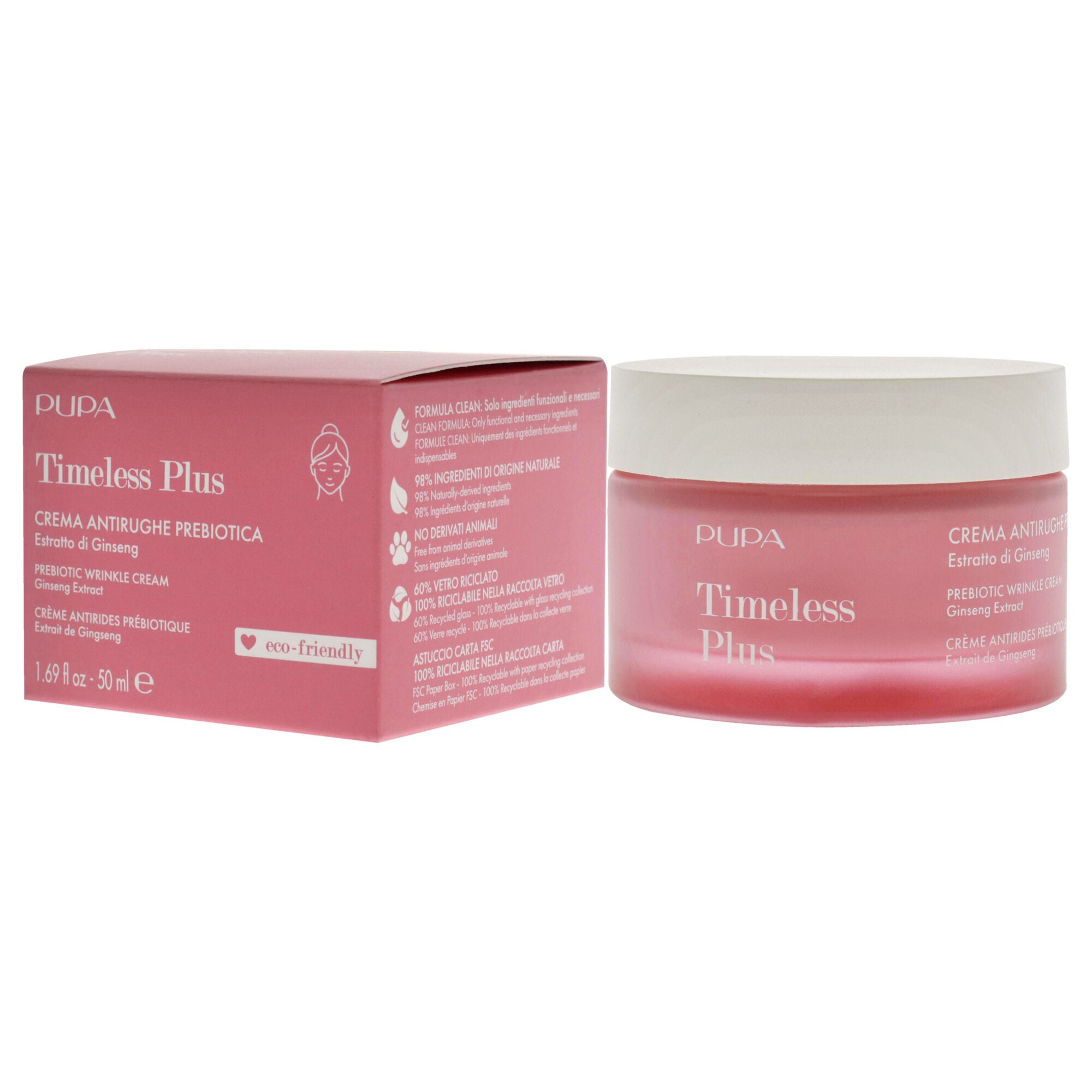 Timeless Plus Prebiotic Wrinkle Cream by Pupa Milano for Women - 1.69 oz Cream, See Description, alternate image number 3