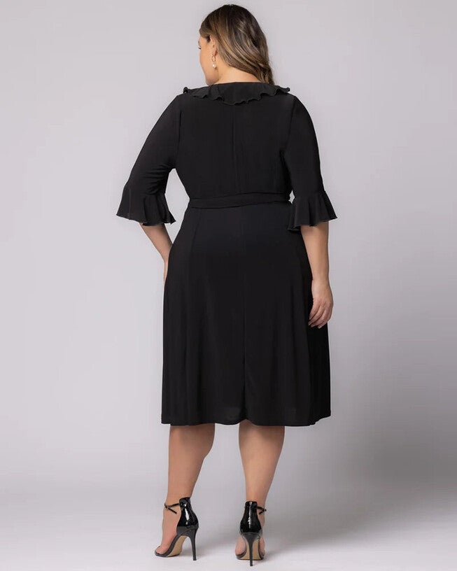 Barcelona Wrap Dress, Black Noir, alternate image number null