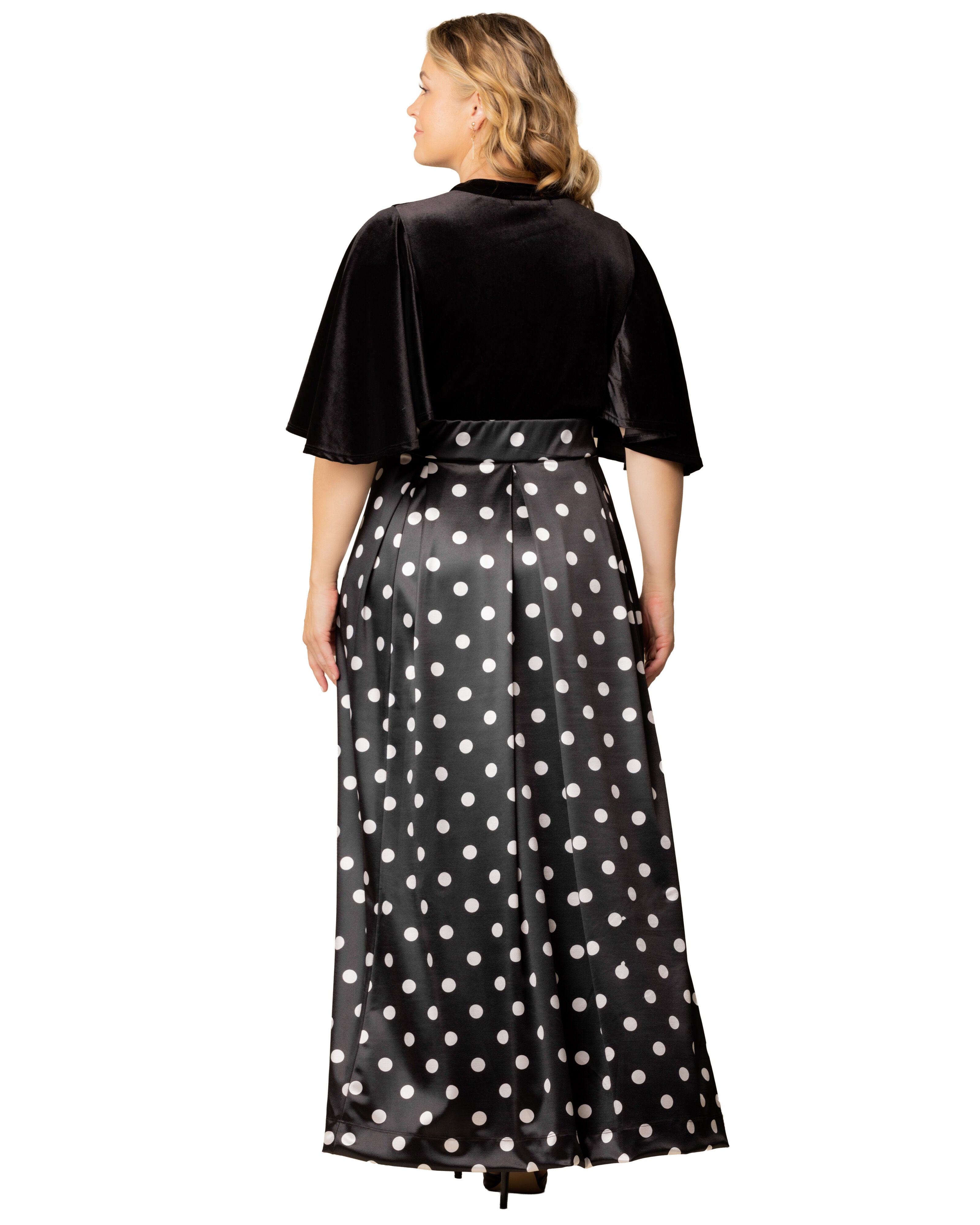 Radiant Opulence Evening Gown, BLACK POLKA DOT / Black, alternate image number 1