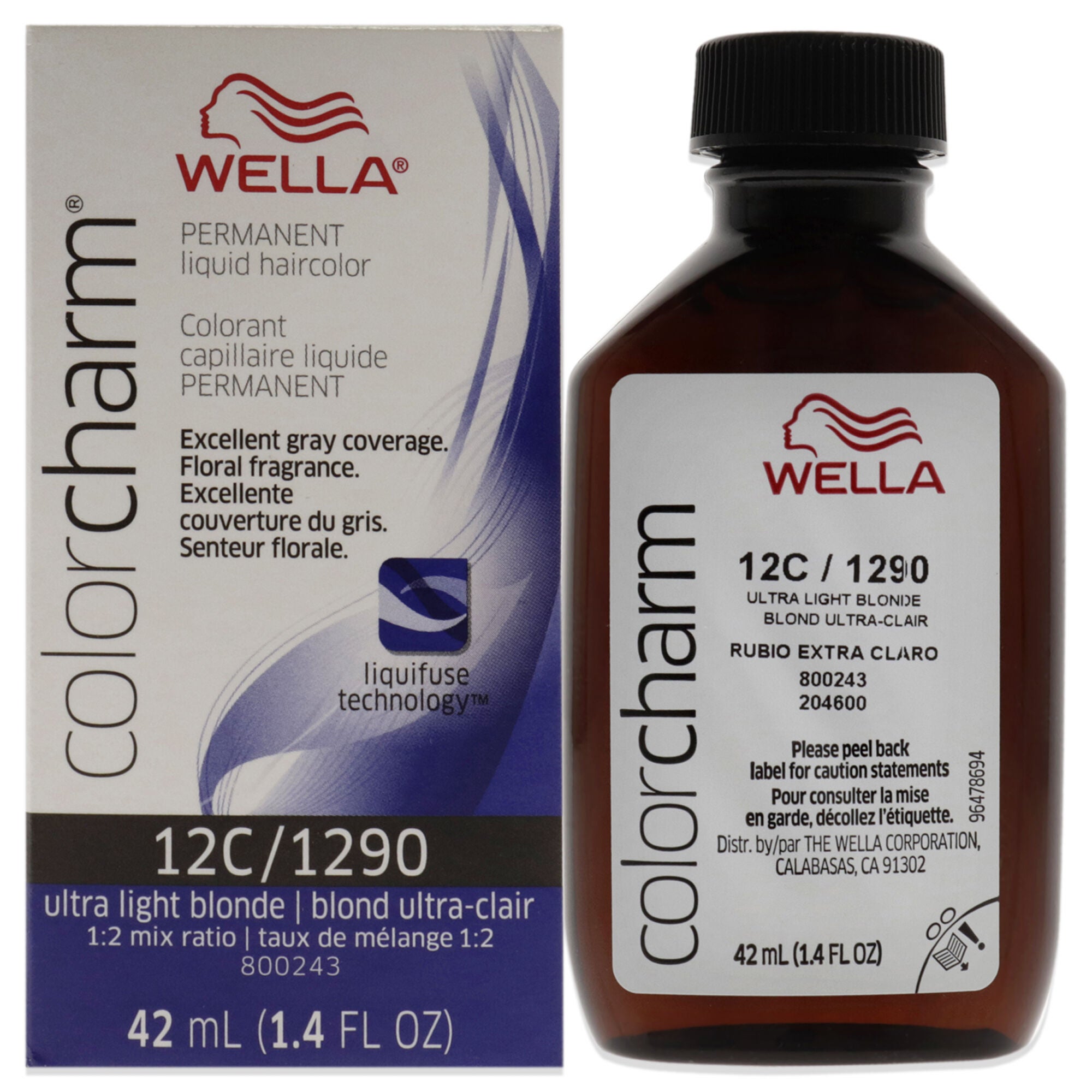 Color Charm Permanent Liquid Hair Color - 1290 12C Ultra Light Blonde by Wella for Unisex - 1.42 oz Hair Color, See Description, hi-res image number 0