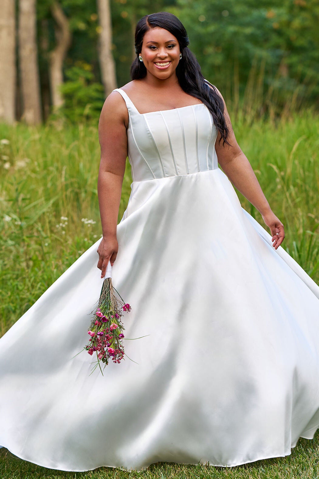 Woman within wedding dresses top