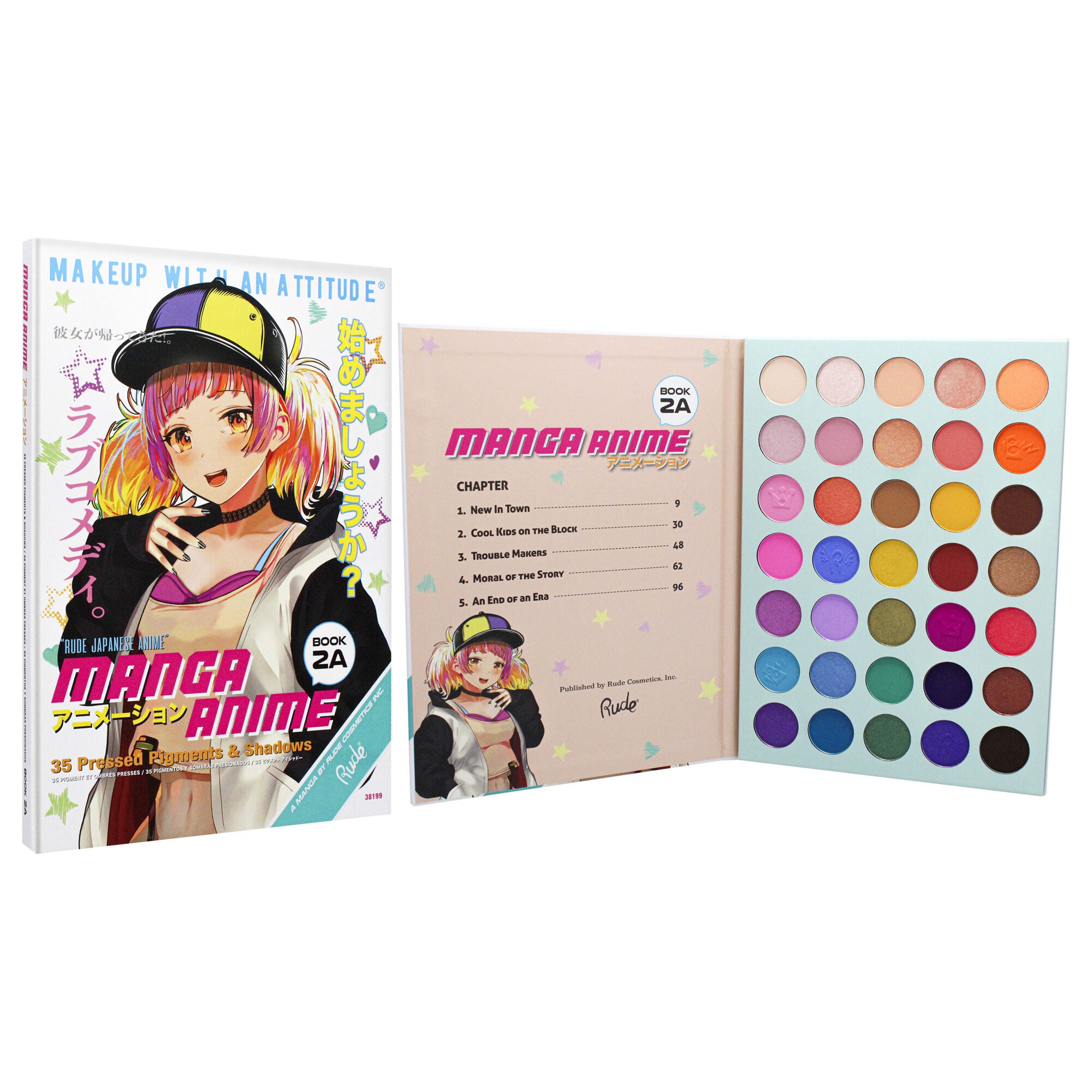 Manga Anime 35 Eyeshadows Palette - Book 2A by Rude Cosmetics for Women - 1.34 oz Eye Shadow, See Description, alternate image number 2