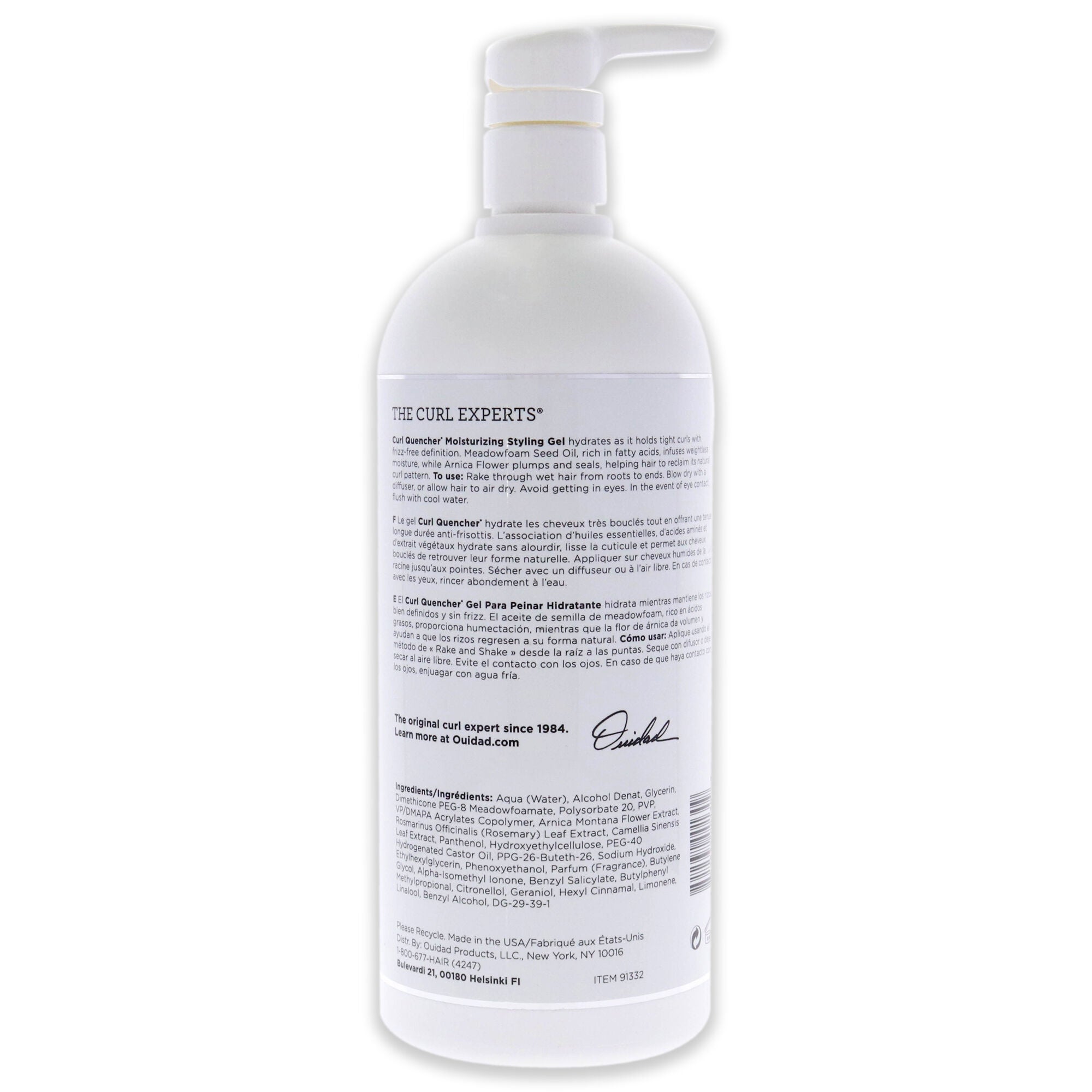 Curl Quencher Moisturizing Styling Gel by Ouidad for Unisex - 33.8 oz Gel, See Description, alternate image number 2