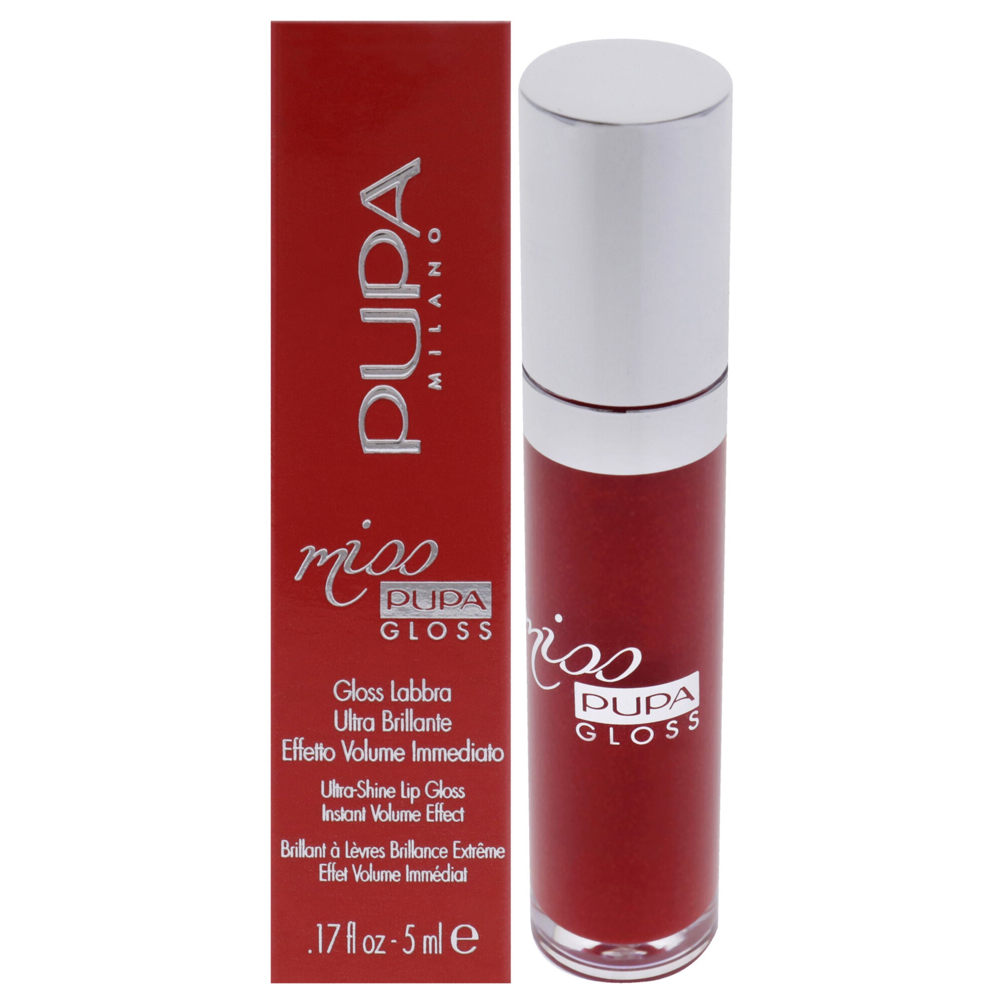 Miss Pupa Gloss Ultra-Shine Lip Gloss - 205 Touch of Red by Pupa Milano for Women - 0.17 oz Lip Gloss, See Description, hi-res image number 0