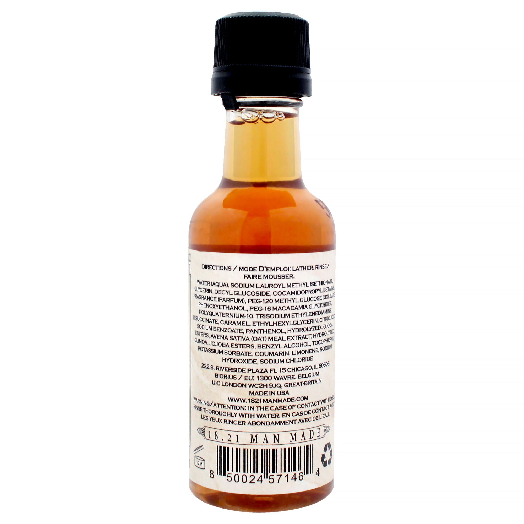 Man Made Wash - Sweet Tobacco by 18.21 Man Made for Men - 1.7 oz Shampoo, Conditioner and Body Wash, Orange, alternate image number 1