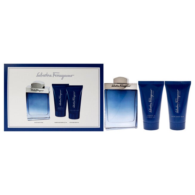 Subtil by Salvatore Ferragamo for Men - 3 Pc Gift Set 3.4oz EDT Spray, 2.5oz Shampoo and Shower Gel, 1.7oz After Shave Balm, NA, hi-res image number null