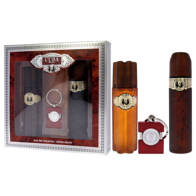 Cuba Gold by Cuba for Men - 3 Pc Gift Set 3.3oz EDT Spray, 3.3oz After Shave, Keychain, NA, alternate image number null
