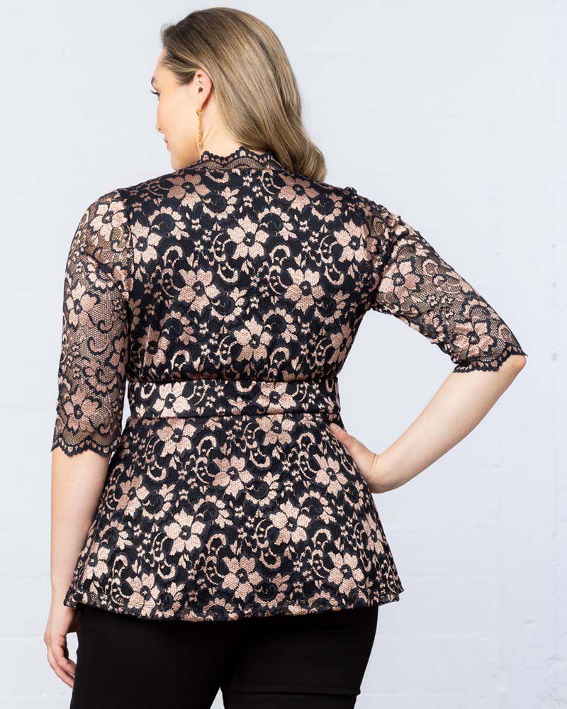 Luxe Lace Top, Rose Gold, alternate image number 1