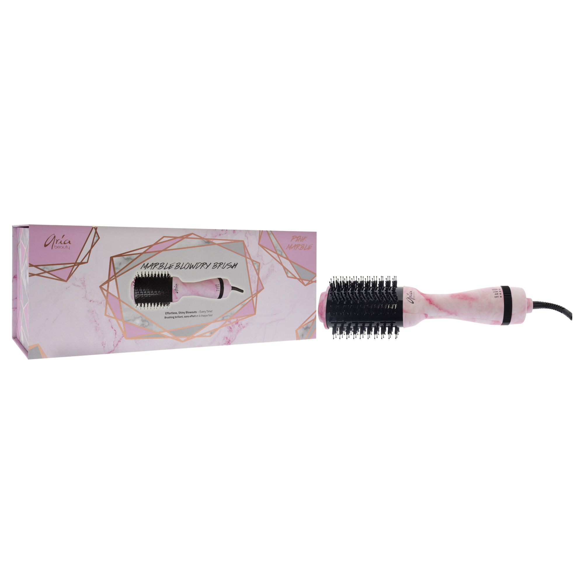 Blowdry Brush - Pink Marble by Aria Beauty for Women - 1 Pc Brush, See Description, alternate image number 1